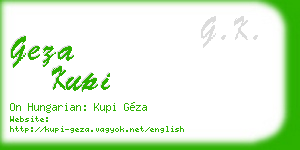 geza kupi business card