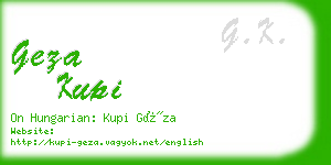 geza kupi business card